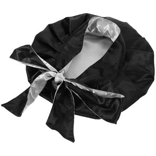 VALICLUD Doppellagige Satin Haarhaube mit Schleife Elastische Haarkappe für Damen Schutz vor Haarverwirrung Beim Schlafen Make up und Duschen Passend für Lockiges Langes Haar Vielseitig von VALICLUD