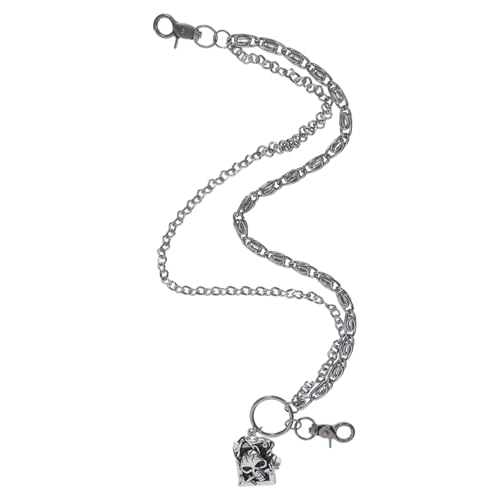 VALICLUD Doppelschicht Punk Hosenkette mit Totenkopf Robuste Metall-pants-chain für Herren und Damen Stilvolle Jeanskette im Hip-hop Gothic-design für Halloween und Alltag VALICLUD Doppelschicht Punk Hosenkette mit Totenkopf Robuste Metall-pants-chain für Herren und Damen Stilvolle Jeanskette im Hip-hop Gothic-design für Halloween und Alltag von VALICLUD