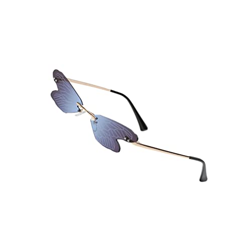 VALICLUD 1stk Libellen-sonnenbrille Für Damen Schmetterling Sonnenbrille Für Frauen Randlose Brillen Sonnenbrillen Für Frauen Festival Sonnenbrille Modebrillen Metall Mann Kleid Strand von VALICLUD