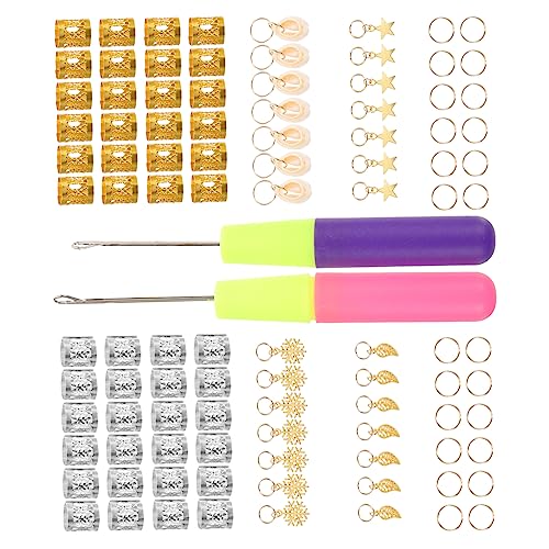 VALICLUD Dreadlock Haarschmuck Satz mit Häkelnadeln und Perlen für Zöpfe Haarschmuck für Dreadlock Zubehör für Kreative Frisuren von VALICLUD