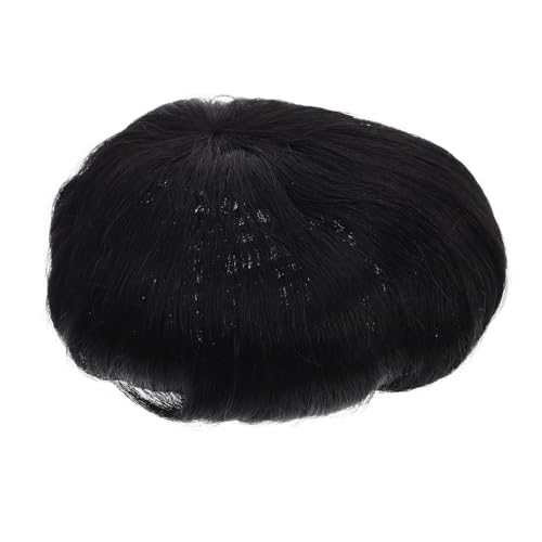 VALICLUD Herren-toupet Aus Echtem Haar Natürliches Schwarz Leicht Und Luftig Für Täglichen Gebrauch Deckt Kahlere Stellen Ab von VALICLUD
