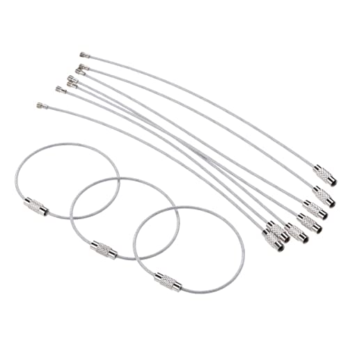 VALICLUD 10stücke Edelstahldraht Schlüsselanhänger Gepäckanhänger Schlüsselringe Silber Stahldrahtkette Für Schlüssel Oder Id-Tag-Halter von VALICLUD