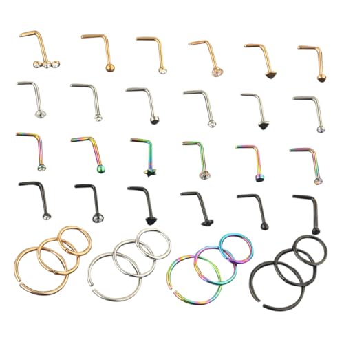 VALICLUD Edelstahl Nasenringe Teilig Nasenpiercing Schmuck Hautfreundlich Schmerzarm Langlebig für Damen Alltag und Party Geschenkidee von VALICLUD
