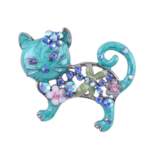 VALICLUD Edelstahllegierung Katzenbrosche Tropfen Emaille Anstecknadel Schmuck für Kleidung Jacke Kleid Accessoire Party Hochzeit Alltagsdeko von VALICLUD