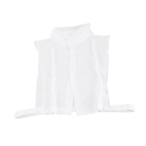 VALICLUD Einfarbiger Damen Fake Kragen Abnehmbarer Lotusblatt Stehkragen Kurz Falscher Blusenkragen für Frauen Vielseitig Kombinierbar mit Pullover Kleid Jacke Leicht und Angenehm Weiß von VALICLUD