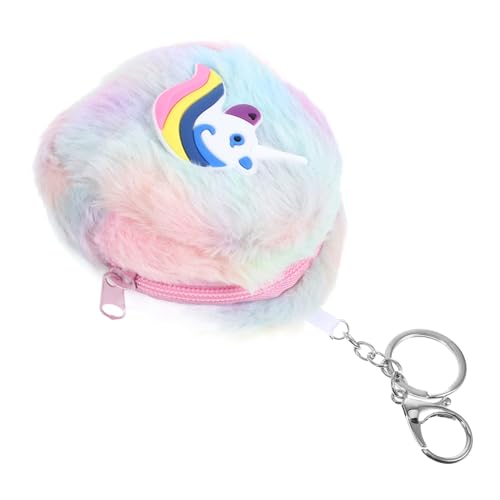 VALICLUD Plüsch Einhorn Geldbörse Für Lustiges Cartoon Design Reißverschluss Münzbeutel Mit Schlüsselanhänger Für Kleingeld Lippenstift Und Kleine Gegenstände von VALICLUD