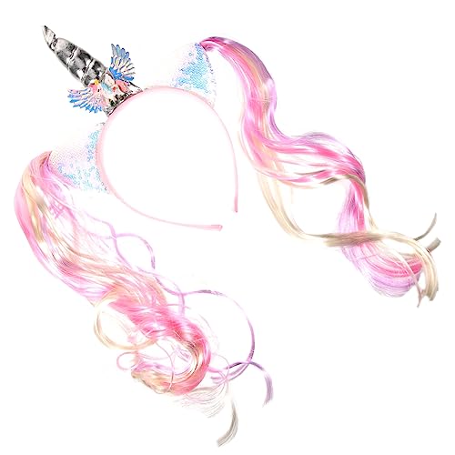 VALICLUD Einhorn Haarreif mit Haarschnitt für Mädchen Einzigartiges Einhorn Design für Partys Geburtstage und Festlichkeiten Bunte Farben Sicher Gefertigt für Cosplay von VALICLUD