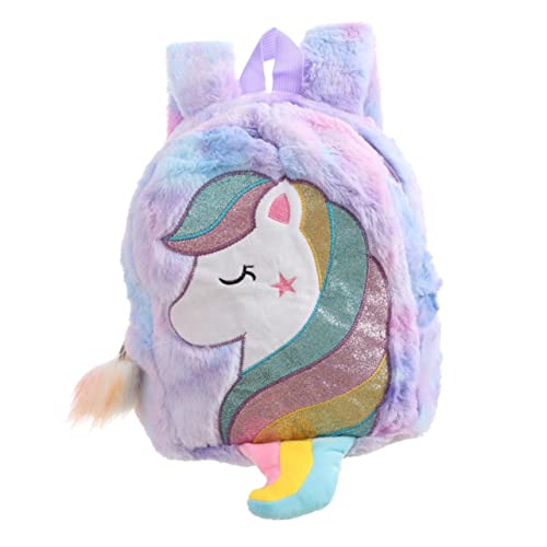 VALICLUD Einhorn-Rucksack Für Junge Mädchen Schultasche Aus Plüsch Verstellbarem Schultergurt Und Regenbogen-Design Langlebig Und Schön von VALICLUD