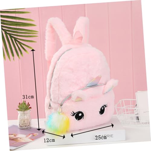 VALICLUD Entzückender Kinderrucksack Einhorn Schulrucksack Für Mädchen Plüsch Cartoon Tasche Kreative Aufbewahrungstasche Für Schule Und Reisen Pink von VALICLUD