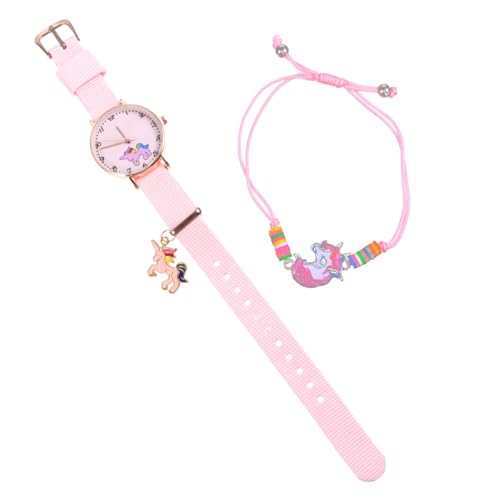 VALICLUD 2stücke Einhorn Armbanduhr Set Für Mädchen Mit Cartoon Muster Und Banduhr Design Klare Zifferblattskala Und Geringe Gangabweichung Bezaubernde Handgelenk-Dekorationen von VALICLUD