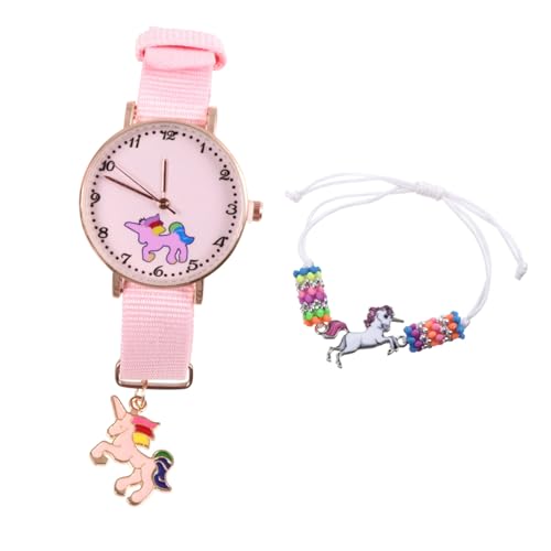 VALICLUD 2stücke Armbanduhr Set Für Mädchen Teiliges Set Mit Niedlichem Cartoon-Design Strapazierfähigem Material Und Klarer Zeitskala Für Schule Und Freizeit von VALICLUD