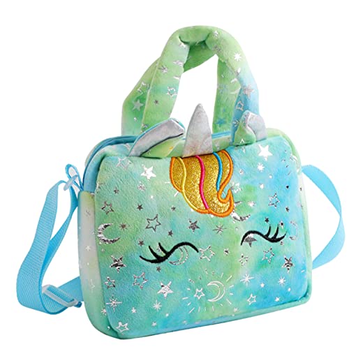 VALICLUD Einhorn-plüschtasche Als Umhängetasche Für Junge Mädchen Mit Viel Stauraum Für Lippenstift Armbänder Und Andere Kleinigkeiten Verstellbarer Schultergurt Süßes von VALICLUD
