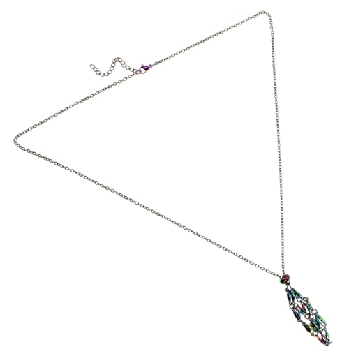 VALICLUD Einstellbare Kristallsteinhalter Halskette aus mit Farbiger Netzstruktur Verstellbarem Anhängerband Modischem Schmuck für Damen und Vielseitigen Tragemöglichkeiten von VALICLUD