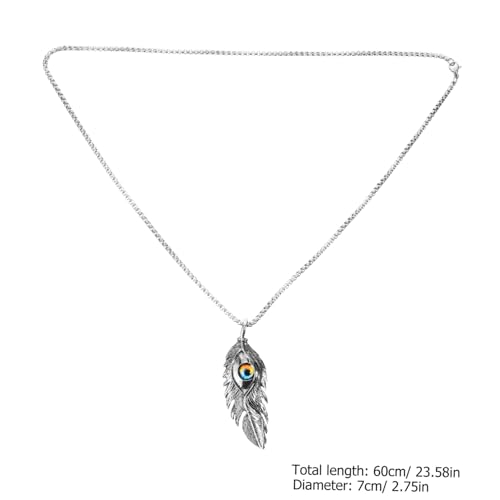 VALICLUD Teufelsauge Halskette Mit Federdesign Dekorative Schlüsselbeinkette Geburtstagsgeschenk Für Männer Und Frauen Hautfreundlich Und Stylisch von VALICLUD