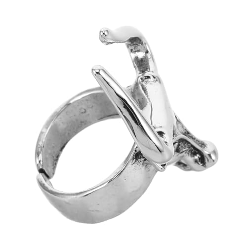 VALICLUD Einzigartiger Bullkopf Herrenring Dekorativer Fingerring Modischer Statement Geeignet für Partys Dates und Alltag Stilvoller Schmuck für und Frauen von VALICLUD