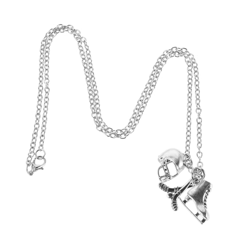 VALICLUD Eisbahn Halskette Langlebiger Legierung Kreatives Eislauf Schmuckstück mit Hockey Schlittschuh Anhänger Modisches Sportaccessoire für Frauen und Mädchen für Eislauf und Hockeyfans von VALICLUD