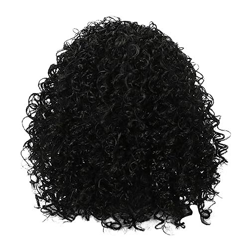 VALICLUD Eisseidenhaar Kopfbedeckung Locken Klebefreie Perücke Echthaar Lockiger Bob Mit Perücken Für Frauen Stirnbänder Party Spitze Lockig Natürlich Dehnbar Gewellt von VALICLUD
