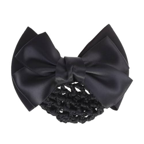 VALICLUD Elastisches Haarnetz mit Schleife Professionelles Bow Hair Snood für Damen Elastischer Haarschmuck für Büro Tanz und Alltag Schwarzes Netz für Brötchen und Dutt Frisuren von VALICLUD