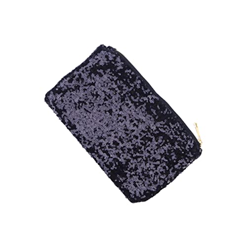 VALICLUD Elegant Handtasche Mit Retro-Pailletten Langer Clutch Bag Für Damen Für Dinner Handy Münzen Und Kosmetik Schwarz von VALICLUD