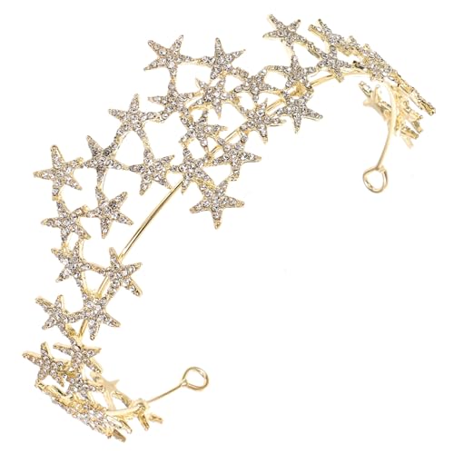 VALICLUD Elegante Braut Tiara Stirnband mit Funkelnden Stern strasssteinen Leichter Haarschmuck für Hochzeit Party und Geburtstag Langlebiges Bequemes Design für Damen und Mädchen von VALICLUD