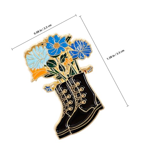 VALICLUD Elegante Brosche Damen Metall Anstecknadel Boots Blumenmotiv Modische Kleidungsschmuck Vielseitig für Kleider Taschen Hüte Schal Festlich Langlebig von VALICLUD