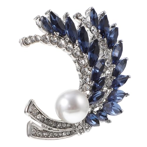 VALICLUD Elegante Brosche mit Kristallbesatz Weizenähren design Silberfarbene Legierung Modische Anstecknadel für Damen Vielseitiger Schmuck für Kleidung Taschen Hüte für Party und Alltag von VALICLUD