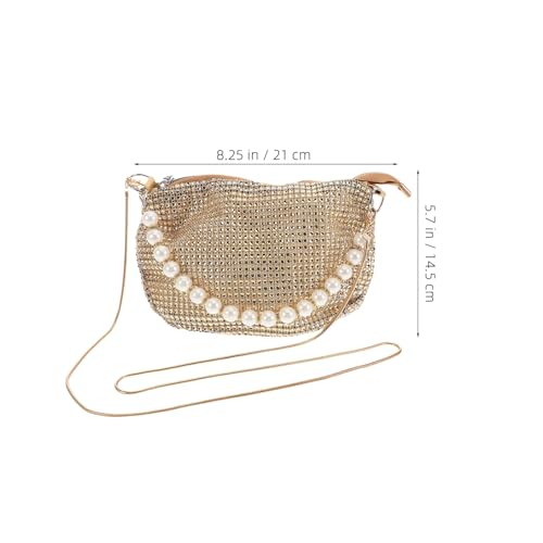 VALICLUD Elegante Clutch Purse mit Perlenbesatz Damen Umhängetasche für Partys und Besondere Anlässe Stilvolle Handtasche mit Verstellbarem Schulterriemen Modisches Accessoire für Frühling von VALICLUD