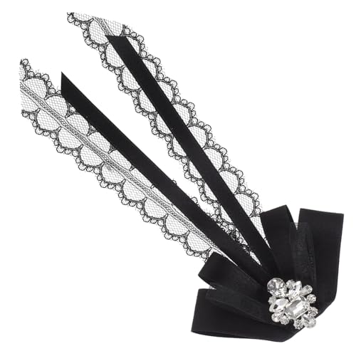 VALICLUD Elegante Damen Brosche Schleife mit Strass Große Spitzen brosche für Bluse Kleid und Schal Modische Anstecknadel als Kleidung Accessoire Vielseitig für Festliche Anlässe Geeignet von VALICLUD