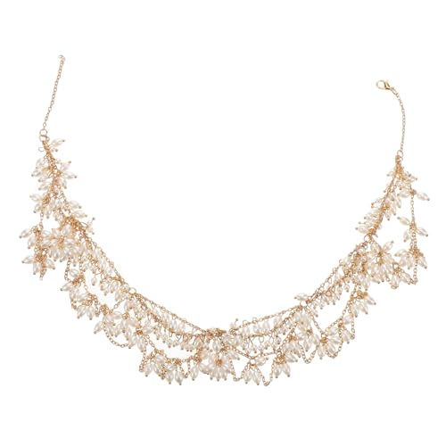 VALICLUD Elegante Damen Kopfschmuck Halskette Brautkette Schmuck Perlen für Besondere Anlässe VALICLUD Elegante Damen Kopfschmuck Halskette Brautkette Schmuck Perlen für Besondere Anlässe von VALICLUD