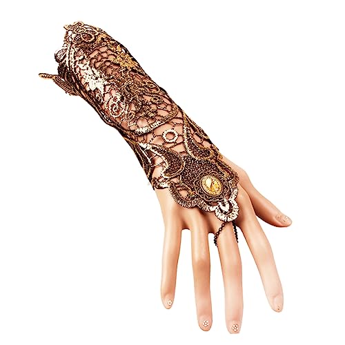 VALICLUD Klassisches Spitzenarmband Für Damen Leichtgewichtig Mit Ring-design Goldfarbenes Spitzenarmband Für Partys Und Anlässe von VALICLUD