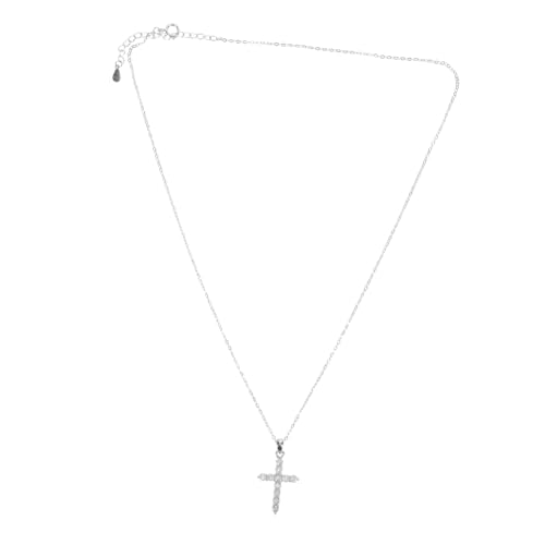 VALICLUD Elegante Kreuz Anhänger Halskette mit Zirkonia Verdrehte Kette Religiöses Schmuckstück Modischer Choker für Damen Zeitloses Design für Alltag und Besondere Anlässe von VALICLUD