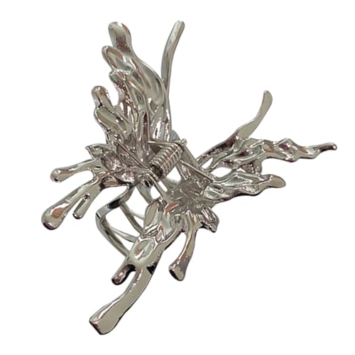 VALICLUD Elegante Metall Haarklammer Schmetterling Design für Damen Robust und Vielseitig für Dickes und Feines Haar Modischer Haarclip für Hochzeiten Partys und Alltag Silberfarben von VALICLUD
