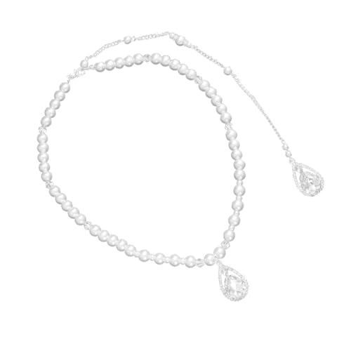 VALICLUD Elegante Perlenhalskette mit Langem Quasten anhänger Modische Rücken kette für Damen Braut Hochzeits schmuck Vielseitig für Party Jubiläum Alltag Geeignet von VALICLUD