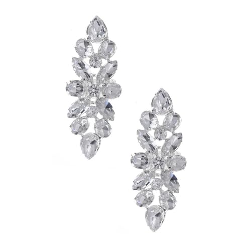 VALICLUD Elegante Schuhclips aus Silber mit Glasstein Modische Schuhdekoration für Damen Wiederverwendbar Robustes Design für Hochzeit Party und Alltag von VALICLUD