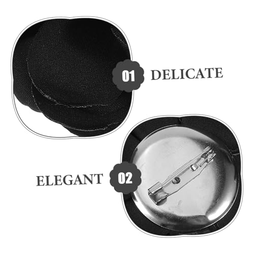 VALICLUD Elegante Schwarze Rosenbrosche aus Stoff Vielseitige Anstecknadel für Mantel Revers Anzug Hut Schal und Rucksack Stabile Befestigung für Damen Geeignet für Partys und Festliche von VALICLUD