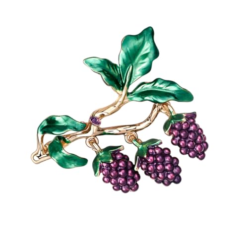 VALICLUD Elegante Trauben brosche aus Legierung mit Funkelnden Strasssteinen Modischer Ansteckpin für Damen und Mädchen Vielseitiger Schmuck für Taschen Kleidung Festliche Anlässe und von VALICLUD