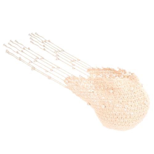 VALICLUD Eleganter Damen Cloche Hut mit Zarten Perlen und Modischen Quasten Elastischer Baumwollmix Handgefertigtes Vintage Accessoire für Hochzeiten Brautjungfern Festliche Anlässe und von VALICLUD