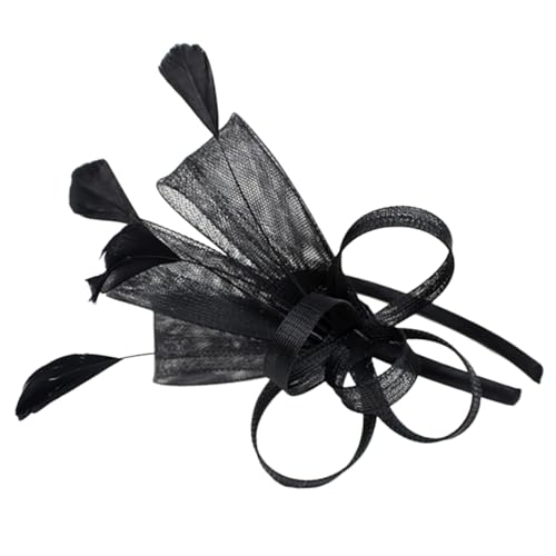 VALICLUD Eleganter Damen Fascinator Haarreif mit Federn Mesh Blume Kopfstück für Tea Party Cocktail Hochzeit Leicht Modisch Passend für Haartypen Stilvoller Kopfschmuck für Besondere von VALICLUD