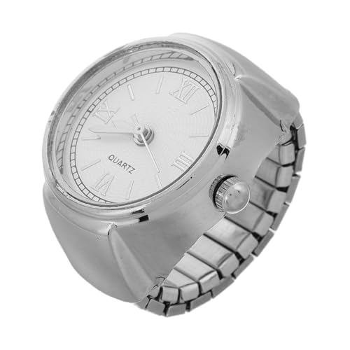 VALICLUD Eleganter Fingertisch Ringschmuck Ringe Uhren Ringuhren Für Damen Finger-Quarz-ringuhr Mechanische Uhr Für Damen Fingerringuhr Junge Fingeruhr Uhrenringe Silver Legierung von VALICLUD