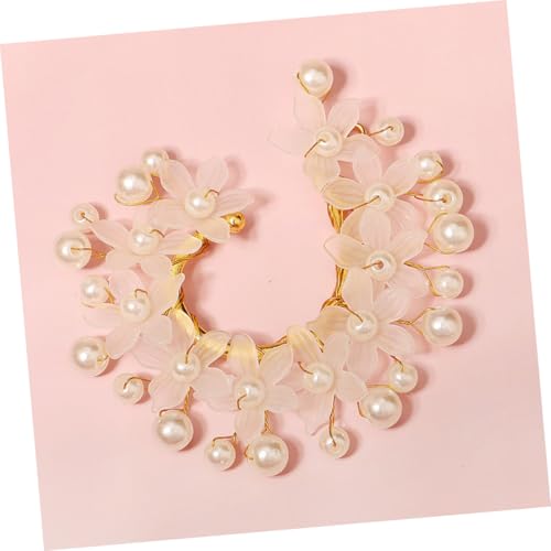 VALICLUD Eleganter Perlen Ohrclip Damen Ear Cuff Schmuck ohne Piercing Feine Verarbeitung Modisch Goldfarben Geeignet für Alltag und Festival Geschenk für Frauen und Mädchen von VALICLUD