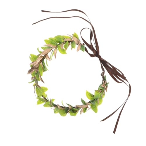 VALICLUD Elf -Kopfschmuck Cosplay Blumen Stirnband Blumenkopfschmuck Krone Blumenkranz Kopfbedeckung Herzförmiges Stirnband Kostüm Blumenkrone Cosplay-Krone Plastik Grün von VALICLUD