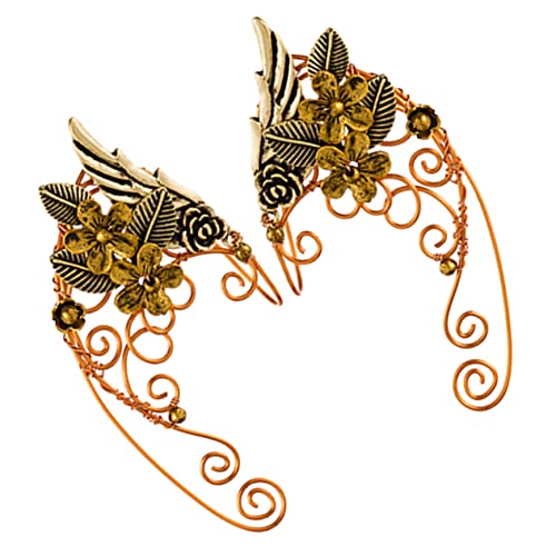 VALICLUD Elfenohren Ohrmanschette Damen Ohrclip Ohrring Cuff Schmuck Kostüm Cosplay Party Festival Accessoire Piercing Metall Handgefertigt Elegant von VALICLUD