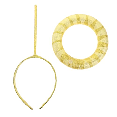 VALICLUD Engel Stirnband LED Flügel Engel Kostüm Amor Flügel Engel Accessoires Bekleidung Haarschmuck Engel Cosplay Kopfschmuck Party Kopfschmuck Engel Cosplay Accessoire Goldenes Tuch von VALICLUD