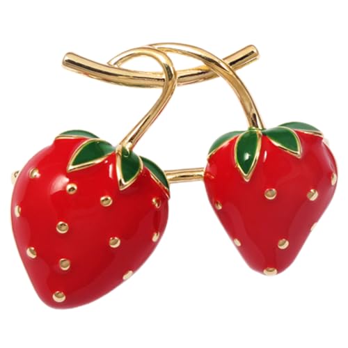 VALICLUD Erdbeer Brosche Anstecknadel aus Premium Legierung Leichte Langlebige Kleidung Pin Dekorativer Lapel Pin für Kleider Schals Taschen und Kopfbedeckungen Modisches Accessoire für von VALICLUD