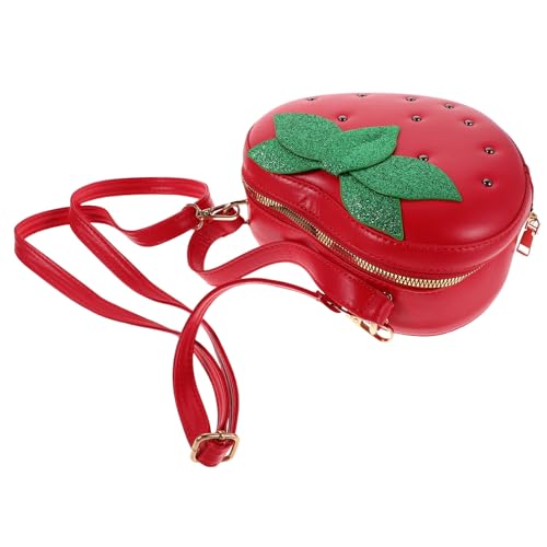 VALICLUD Erdbeer-Umhängetasche für Mädchen: Modische Handtasche aus PU-Leder mit verstellbarem Riemen – Umhängetasche in Fruchtform, Münzbörse von VALICLUD