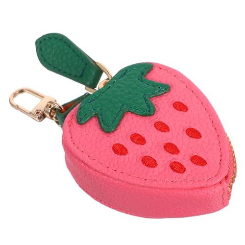 VALICLUD Erdbeer-geldbörse: Mini-geldbörse in Erdbeerform Für Damen – Süße Münzbörse Pu Mit Schlüsselanhänger Und Reißverschluss Verwalten Von Kleingeld Und Kleinen Utensilien von VALICLUD