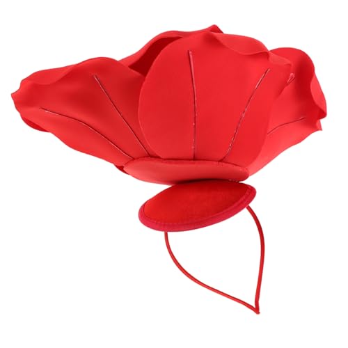 VALICLUD Exaggerierte Kopfstück Für Hochzeiten Maternity-shootings Und Karneval Rotes Blumen-haaraccessoire Für Frauen Modisches Design Und Tragekomfort von VALICLUD