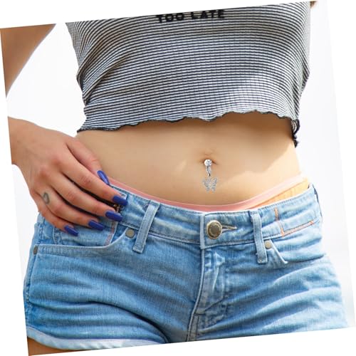 VALICLUD Fake Bauchnabelpiercing Clip Schmetterling Anhänger Damen Schmuck Nicht Piercing Bauchnabelring Leicht Tragen Alloy Material Elegant Für Strandpartys von VALICLUD