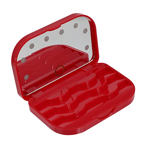 VALICLUD Falsche Wimpern Organizer mit LED Spiegel Kunststoff Wimpern Verpackungsbox für Reisen Praktisch und Elegant für Beauty von VALICLUD