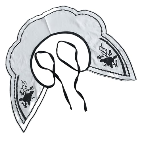 VALICLUD Falscher Kragen Aus Bestickter Spitze Halsketten Abnehmbarer Kragen Gefälschte Bluse Falsch Hemdbluse Fälschung Falsche Für Damen Schal Nacken Baumwolle von VALICLUD